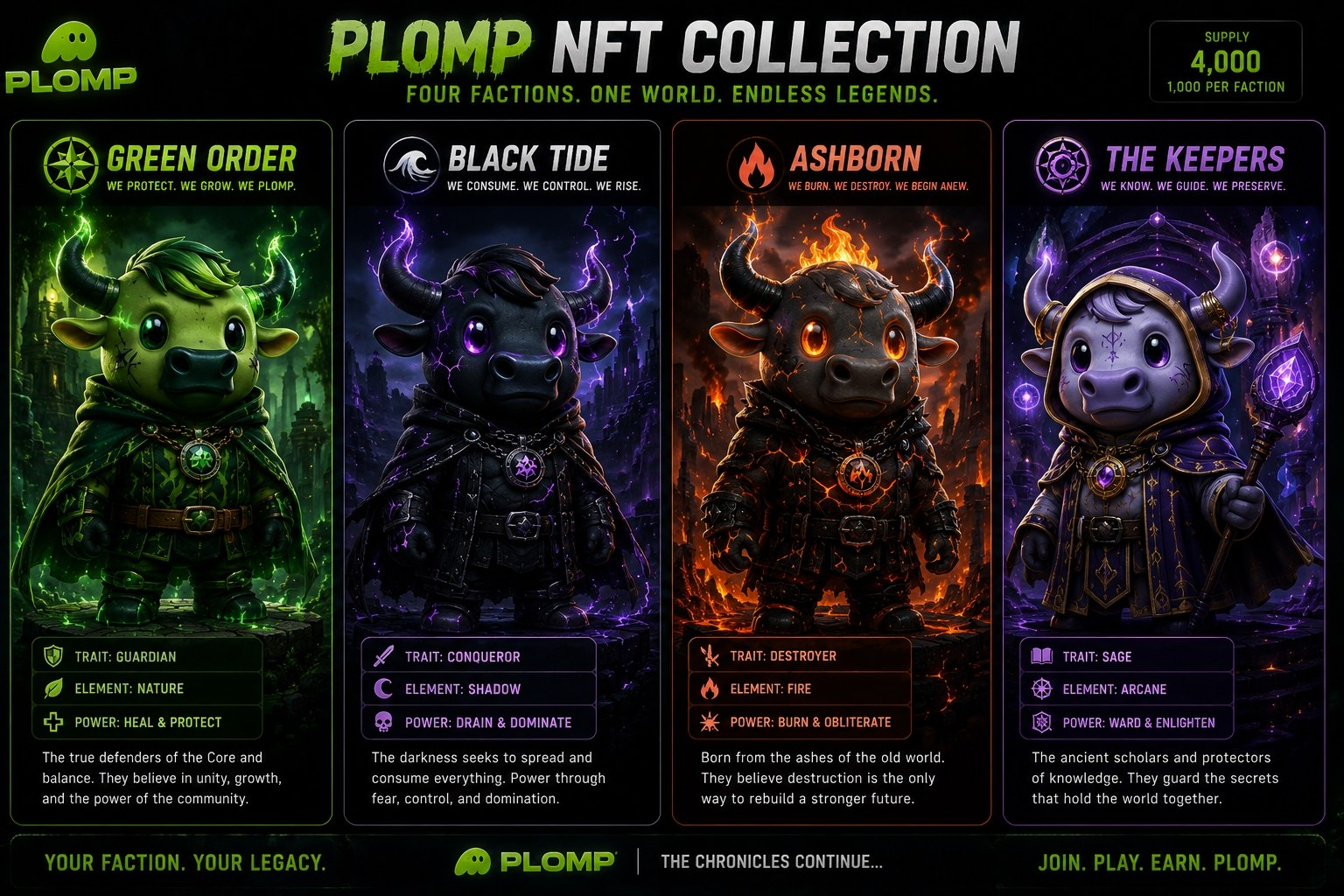 PLOMP NFT Collection - Four Factions